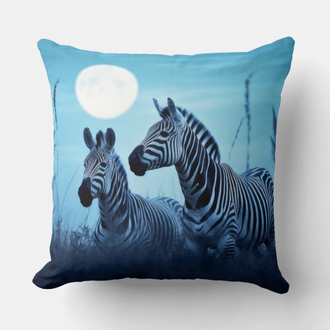 Zebra Animal Wildlife Wilderness Colourful Wall Ar Cushion (Front)
