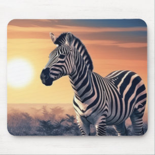 Zebra Animal Wildlife Wilderness Colourful Wall Ar Mouse Pad