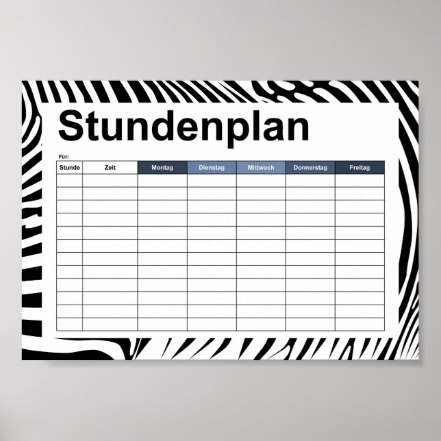 Zebra Animalprint Poster (Front)