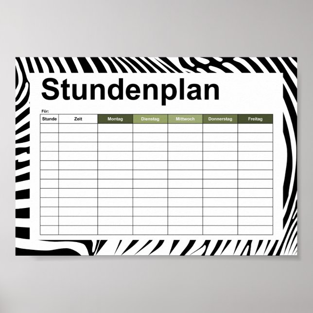 Zebra Animalprint Poster (Front)