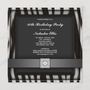 Zebra Any Number Party Invitation Template