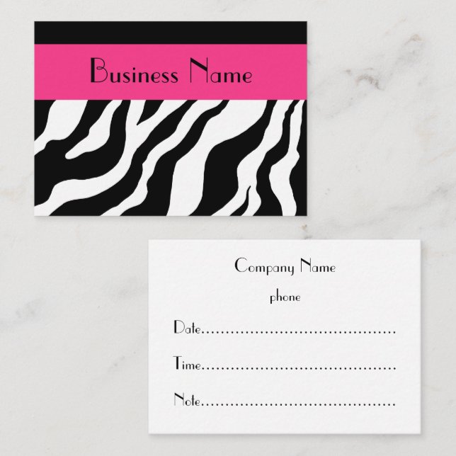Zebra Appointment Card (Front/Back)
