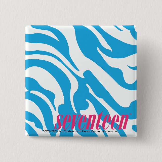 Zebra Aqua 15 Cm Square Badge (Front)