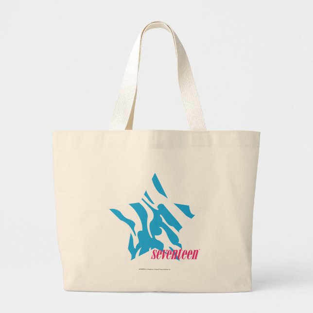 Zebra Aqua 3 Large Tote Bag (Front)