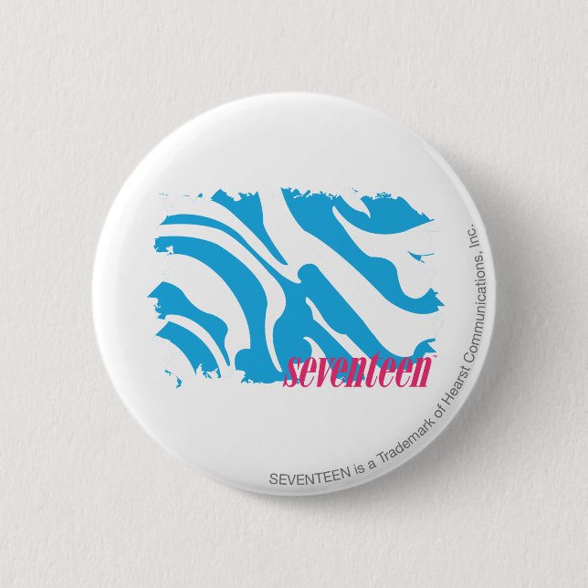 Zebra Aqua 4 6 Cm Round Badge (Front)