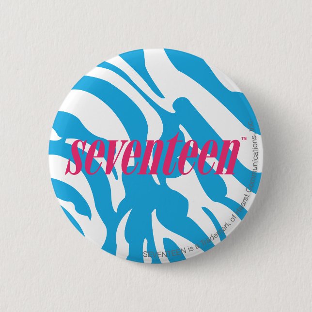 Zebra Aqua 6 Cm Round Badge (Front)