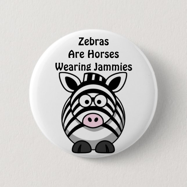 Zebra Art 6 Cm Round Badge (Front)
