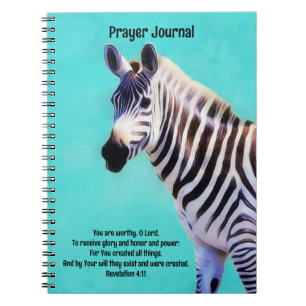 Zebra Art Creation Bible Verse Faith Prayer Notebook