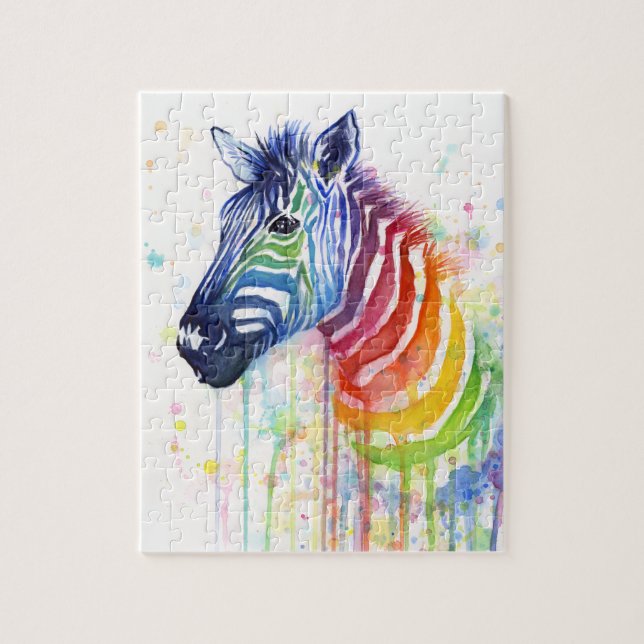 Zebra Art Watercolor Painting Puzzle (Vertical)