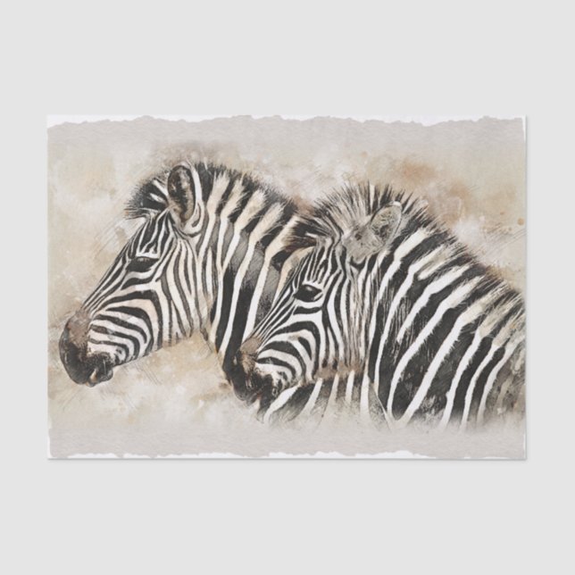 Zebra Artwork Decoupage Tissue Paper (Front)