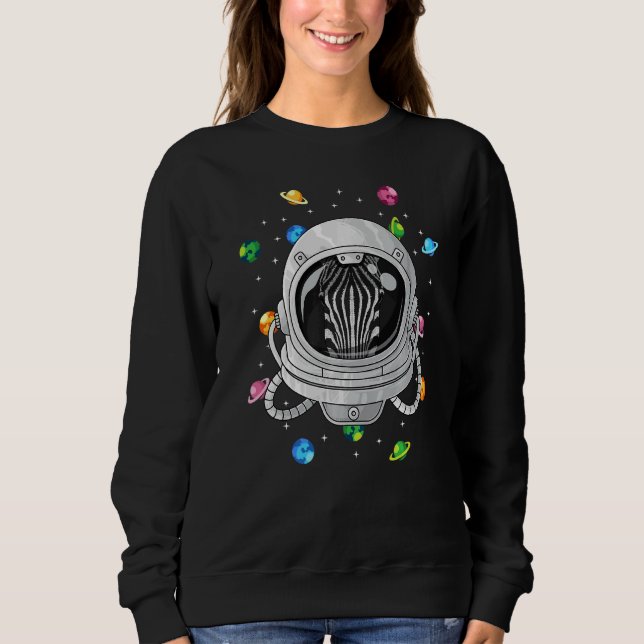 Zebra Astronaut Animal Deep In Space Cosmic Univer Sweatshirt (Front)