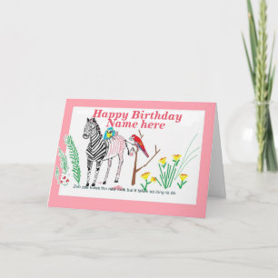 Zebra at the Salon, Funny birthday, for her. Card