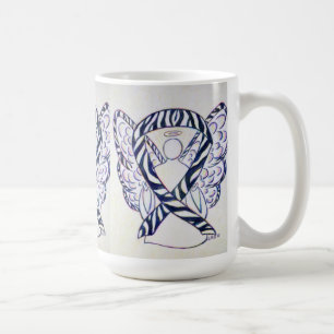 Zebra Awareness Ribbon Angel Art Mug