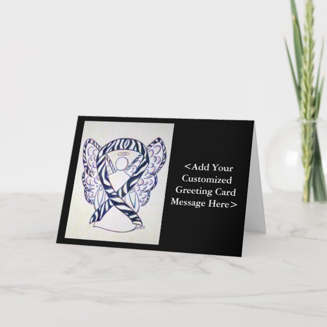 Zebra Awareness Ribbon Angel Cards (Front)