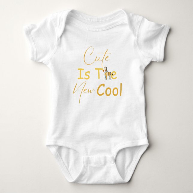 Zebra Baby Clothes Cute Quote Cool Humor Stripes Bodysuit (Front)
