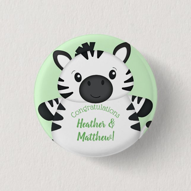 Zebra Baby Shower 3 Cm Round Badge (Front)