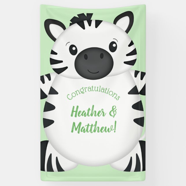 Zebra Baby Shower Banner (Vertical)