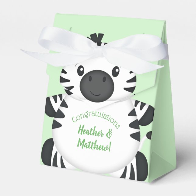 Zebra Baby Shower Favour Box (Front Side)