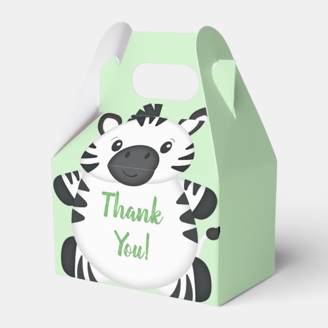 Zebra Baby Shower Favour Box (Front Side)