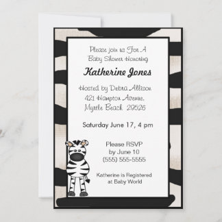 Zebra Baby Shower Invitation