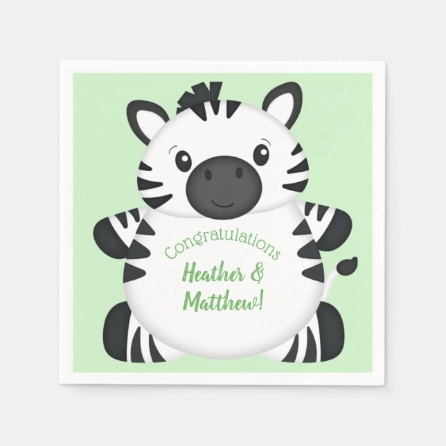Zebra Baby Shower Napkin (Front)