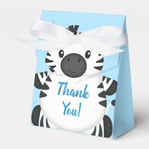 Zebra Baby Shower Safari Blue Boy Favour Box