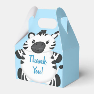 Zebra Baby Shower Safari Blue Boy Favour Box