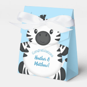Zebra Baby Shower Safari Blue Boy Favour Box