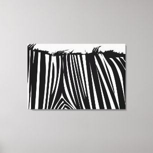 Zebra Back Black & White Wrapped Canvas Print