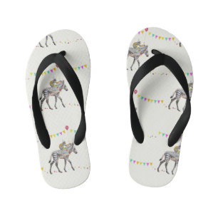 Zebra Balloon party Slip slops Kid's Thongs