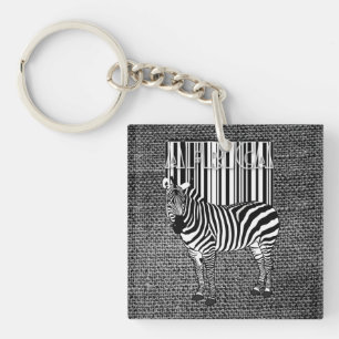 Zebra Barcode Key Ring