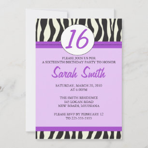 Zebra Birthday Invitation