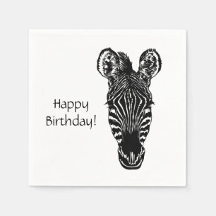 Zebra Birthday Napkin