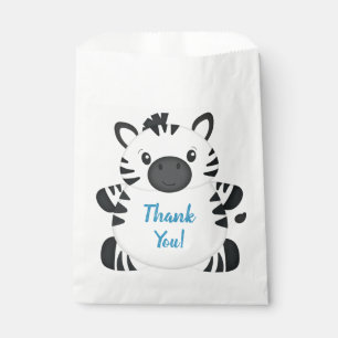 Zebra Birthday Party Blue Favour Bag