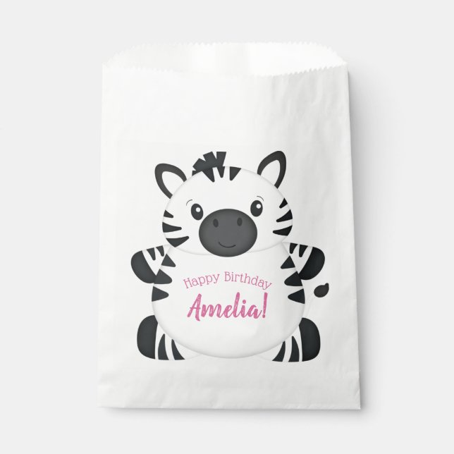 Zebra Birthday Party Favour Bag (Front)