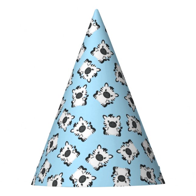Zebra Birthday Party Hat (Front)