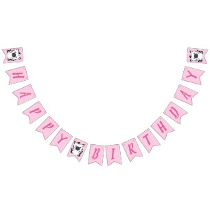 Zebra Birthday Party Pink Bunting