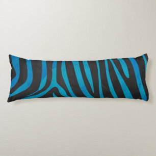Zebra Black and Blue Print Body Cushion