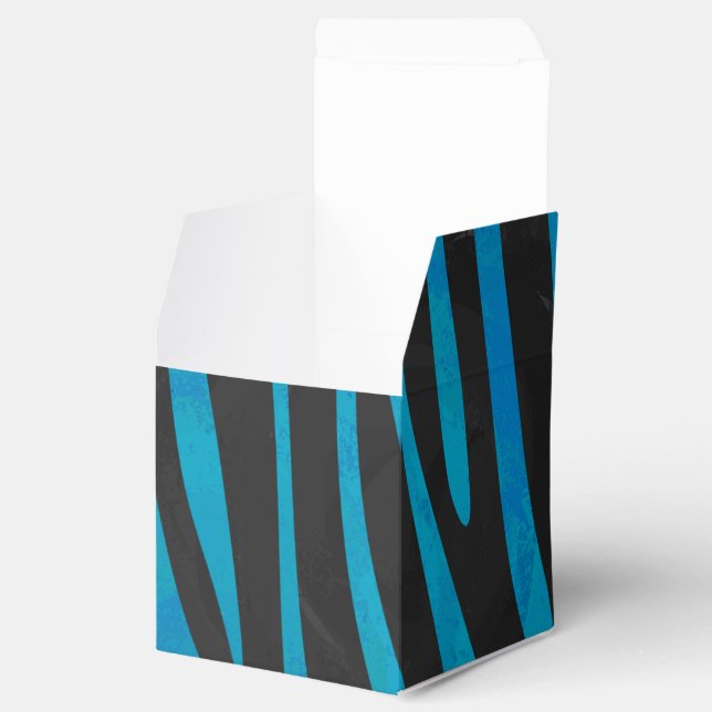 Zebra Black and Blue Print Favour Box (Opened)