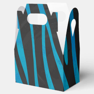 Zebra Black and Blue Print Favour Box