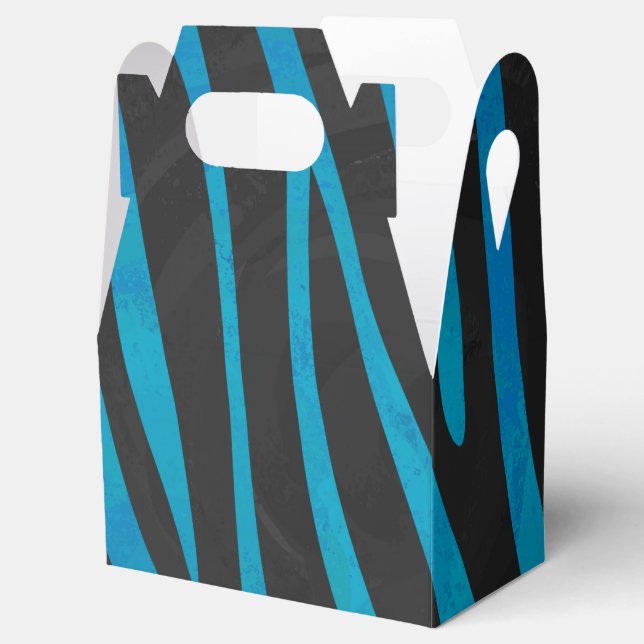 Zebra Black and Blue Print Favour Box (Opened)