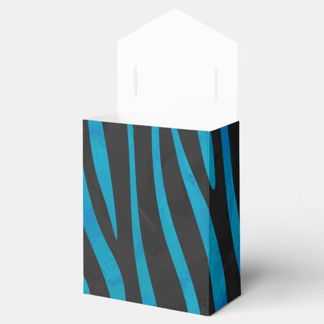 Zebra Black and Blue Print Favour Box (Opened)