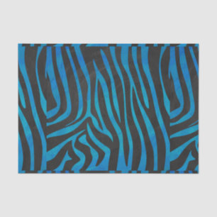 Zebra Black and Blue Print Tissue Paper