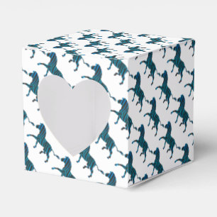 Zebra Black and Blue Silhouette Favour Box