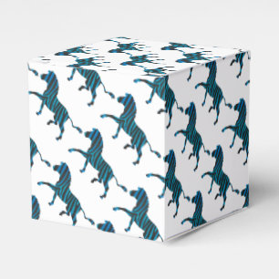 Zebra Black and Blue Silhouette Favour Box