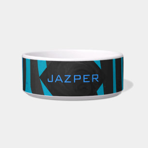 Zebra Black and Blue with Monogram Bowl