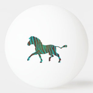 Zebra Black and Green Print Ping Pong Ball