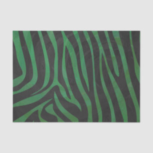 Zebra Black and Green Print Tissue Paper