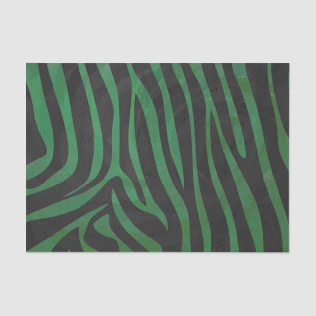 Zebra Black and Green Print Tissue Paper (Front)