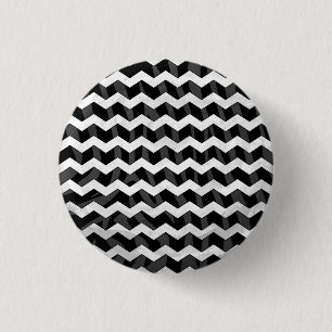 Zebra Black and Grey Chevron 3 Cm Round Badge